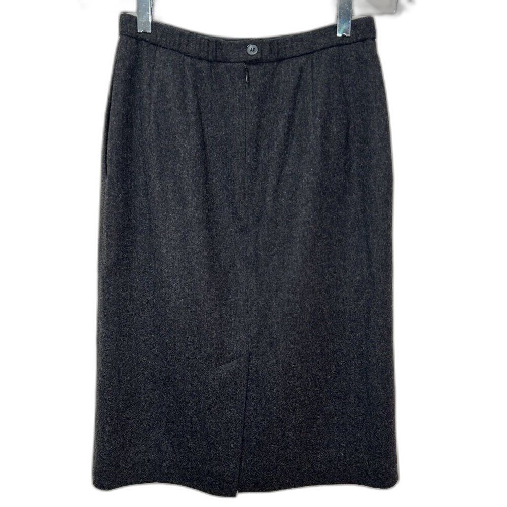 Vintage Pendleton Pencil Skirt Size 8 Petite Charcoal 100% Virgin Wool Lined - Picture 3 of 10